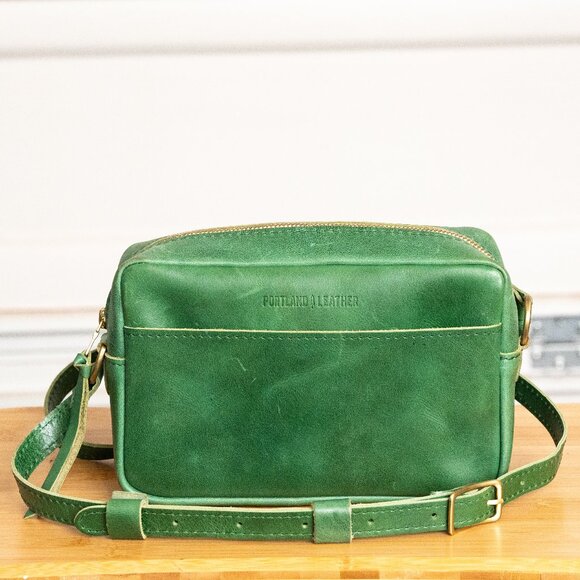 Portland Leather Handbags - Portland Leather Goods Large Camera Bag in Cowboy Mint